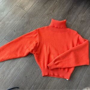 Zara Cropped Orange Turtleneck